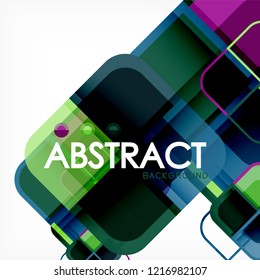 Abstract background, square shapes geometric composition, vector eps10 illustration