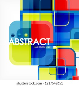 Abstract background, square shapes geometric composition, vector eps10 illustration