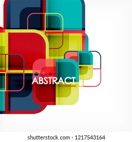 Abstract background, square shapes geometric composition, vector eps10 illustration