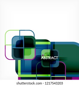 Abstract background, square shapes geometric composition, vector eps10 illustration