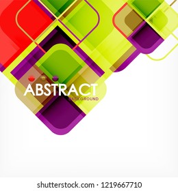 Abstract background, square shapes geometric composition, vector eps10 illustration
