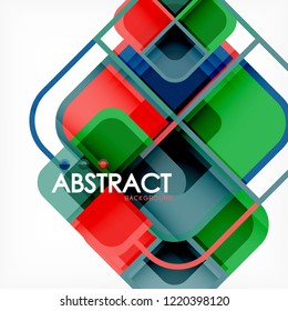 Abstract background, square shapes geometric composition, vector eps10 illustration