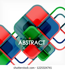 Abstract background, square shapes geometric composition, vector eps10 illustration