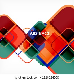 Abstrakter Hintergrund, geometrische Zusammensetzung quadratischer Formen, Vektorgrafik
