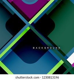 Abstract background, square shapes geometric composition, vector eps10 illustration