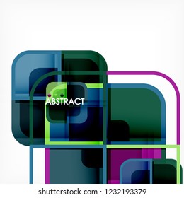 Abstract background, square shapes geometric composition, vector eps10 illustration