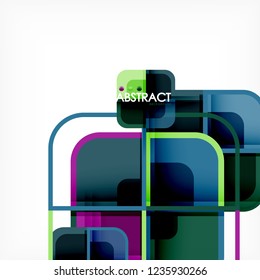 Fondo abstracto, composición geométrica de formas cuadradas, ilustración eps10