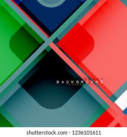 Abstrakter Hintergrund, geometrische Zusammensetzung quadratischer Formen, Vektorgrafik