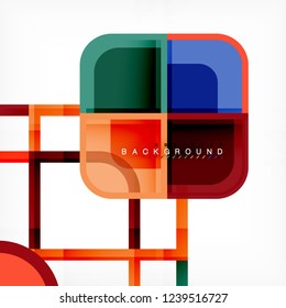 Abstract background, square shapes geometric composition, vector eps10 illustration