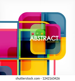 Abstract background, square shapes geometric composition, vector eps10 illustration