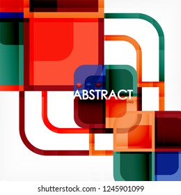 Abstract background, square shapes geometric composition, vector eps10 illustration