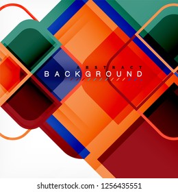 Abstract background, square shapes geometric composition, vector eps10 illustration