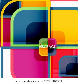 Abstrakter Hintergrund, geometrische Zusammensetzung quadratischer Formen, Vektorgrafik