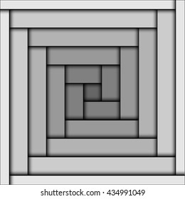 Abstract Background with Square Spiral and Shadow
