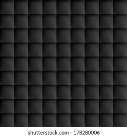 Abstract background with squares in black. Tiled motif