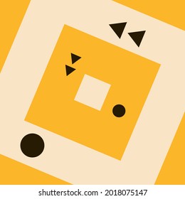 Abstract background with squares, circles and triangles. Suitable for social media posts, covers, wallpapers, websites. Vector illustration.