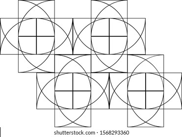 abstract background with squares and curved lines
