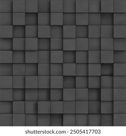 Abstract background with squares of dark gray color. Vector illustration.
