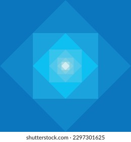 Fondo abstracto con cuadrados disminuyendo en tamaño en tonos azules.
