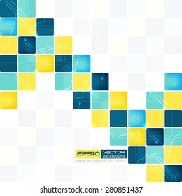 Abstract background with squares of different colors