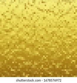 Abstract background of squares. Golden mosaic background. Vector background.
