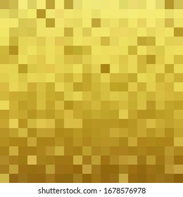 Abstract background of squares. Golden mosaic background. Vector background.