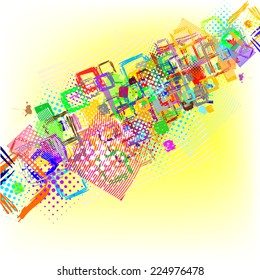 Abstract background of squares graphic. Vector