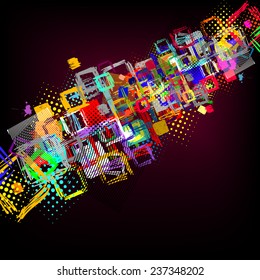 Abstract background of squares graphic. Vector 