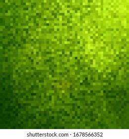 Abstract background of squares. Green mosaic background. Vector background.