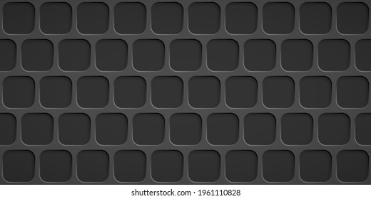 Abstract background with squares holes in gray colors