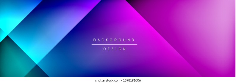 Abstract background - squares and lines composition created with lights and shadows. Technology or business digital template. Trendy simple fluid color gradient abstract background with dynamic