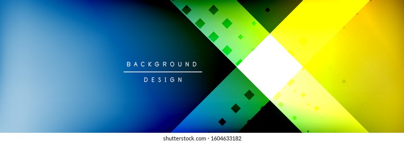 Abstract background - squares and lines composition created with lights and shadows. Technology or business digital template. Trendy simple fluid color gradient abstract background with dynamic