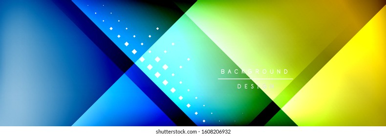 Abstract background - squares and lines composition created with lights and shadows. Technology or business digital template. Trendy simple fluid color gradient abstract background with dynamic