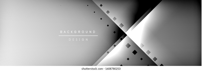 Abstract background - squares and lines composition created with lights and shadows. Technology or business digital template. Trendy simple fluid color gradient abstract background with dynamic