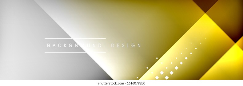 Abstract background - squares and lines composition created with lights and shadows. Technology or business digital template. Trendy simple fluid color gradient abstract background with dynamic