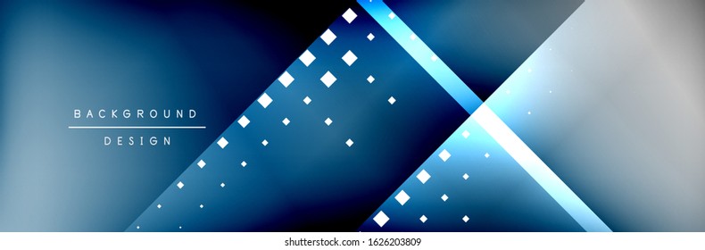 Abstract background - squares and lines composition created with lights and shadows. Technology or business digital template. Trendy simple fluid color gradient abstract background with dynamic