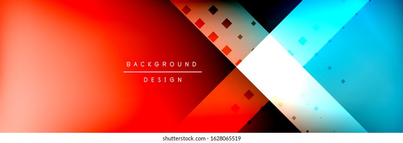 Abstract background - squares and lines composition created with lights and shadows. Technology or business digital template. Trendy simple fluid color gradient abstract background with dynamic