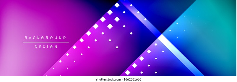 Abstract background - squares and lines composition created with lights and shadows. Technology or business digital template. Trendy simple fluid color gradient abstract background with dynamic