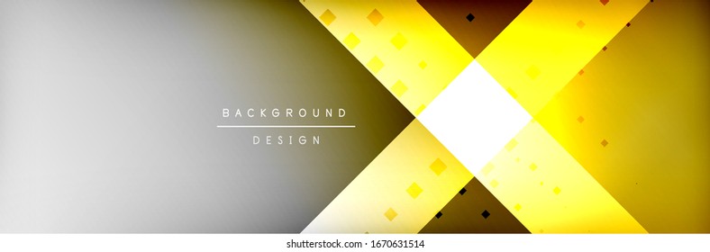 Abstract background - squares and lines composition created with lights and shadows. Technology or business digital template. Trendy simple fluid color gradient abstract background with dynamic