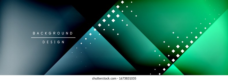 Abstract background - squares and lines composition created with lights and shadows. Technology or business digital template. Trendy simple fluid color gradient abstract background with dynamic