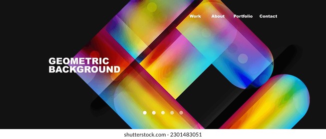 Abstract background - squares and lines composition created with lights and shadows. Technology or business digital template