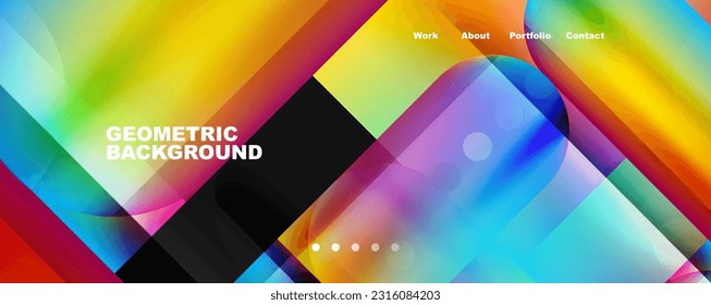 Abstract background - squares and lines composition created with lights and shadows. Technology or business digital template