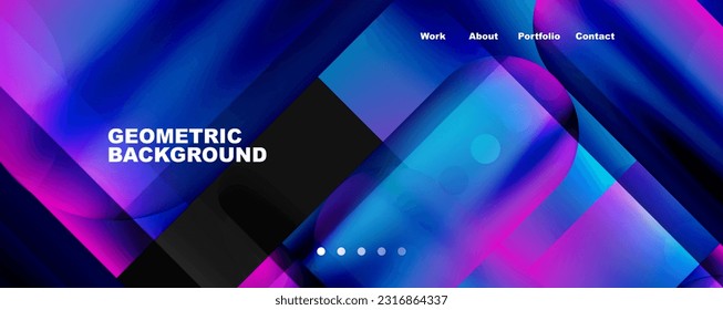 Abstract background - squares and lines composition created with lights and shadows. Technology or business digital template