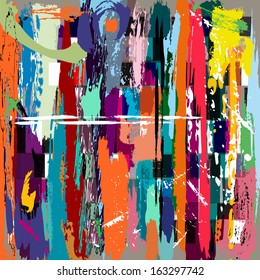 abstract background, with squares, paint strokes and splashes
