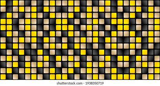 abstract background with squares pattern vector, Abstract textures Dark colors black with tiles model yellow or illuminating, gold and black gradient colors for webs banner, signs, and backdrop agency