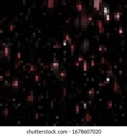 Fondo abstracto de los cuadrados. Cuadros gris rosado sobre fondo negro. Fondo vectorial. Mosaico