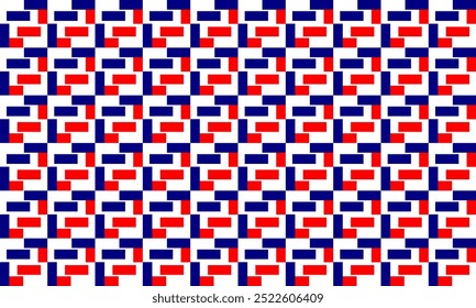 plano de fundo abstrato com quadrados de retângulo vermelho tira de bloco padrão de repetição sem emenda, design de imagem de padrão repleto para impressão de tecido ou papel de parede ou impressão de pacote de envoltório, fundo azul, fuzzy