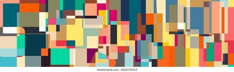 abstract background with squares in retro groovy stile	