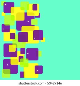Abstract background with squares and stars. Vector.