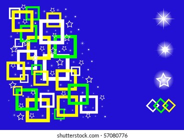 Abstract background with squares and stars. Vector.